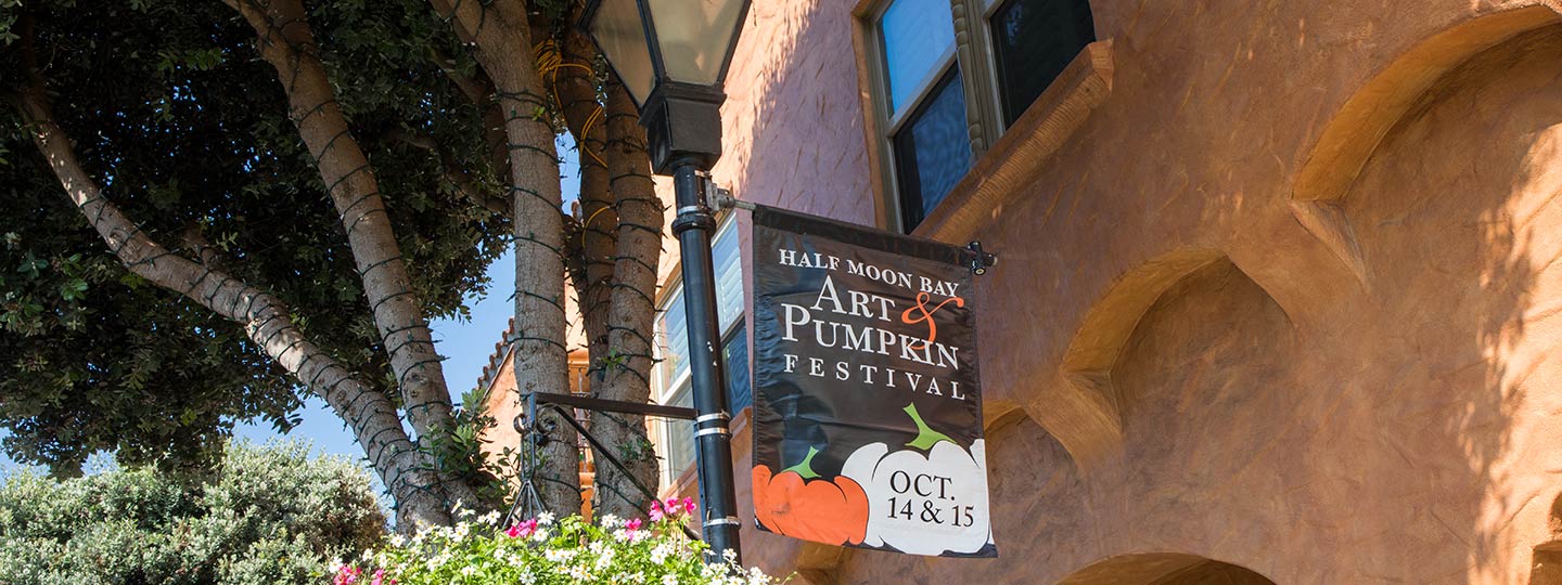 Half Moon Bay Art And Pumpkin Festival Poster In Downtown Half Moon Bay