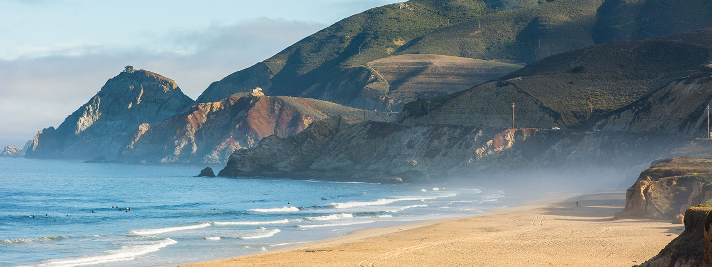 Montara State Beach Rugged Mountains And Crashing Waves