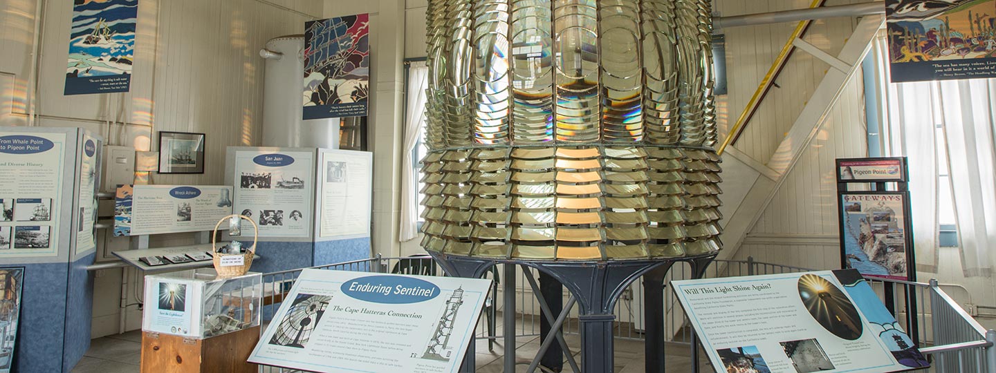 Pigeon Point Light Station Fresnel Lens And Other Exhibits Inside