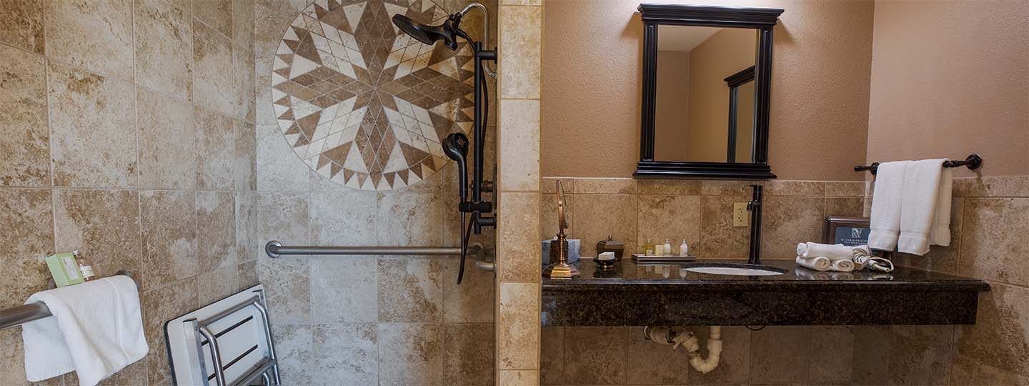 The Jetty Guestroom Accessible Bathroom With Shower At Inn At Mavericks