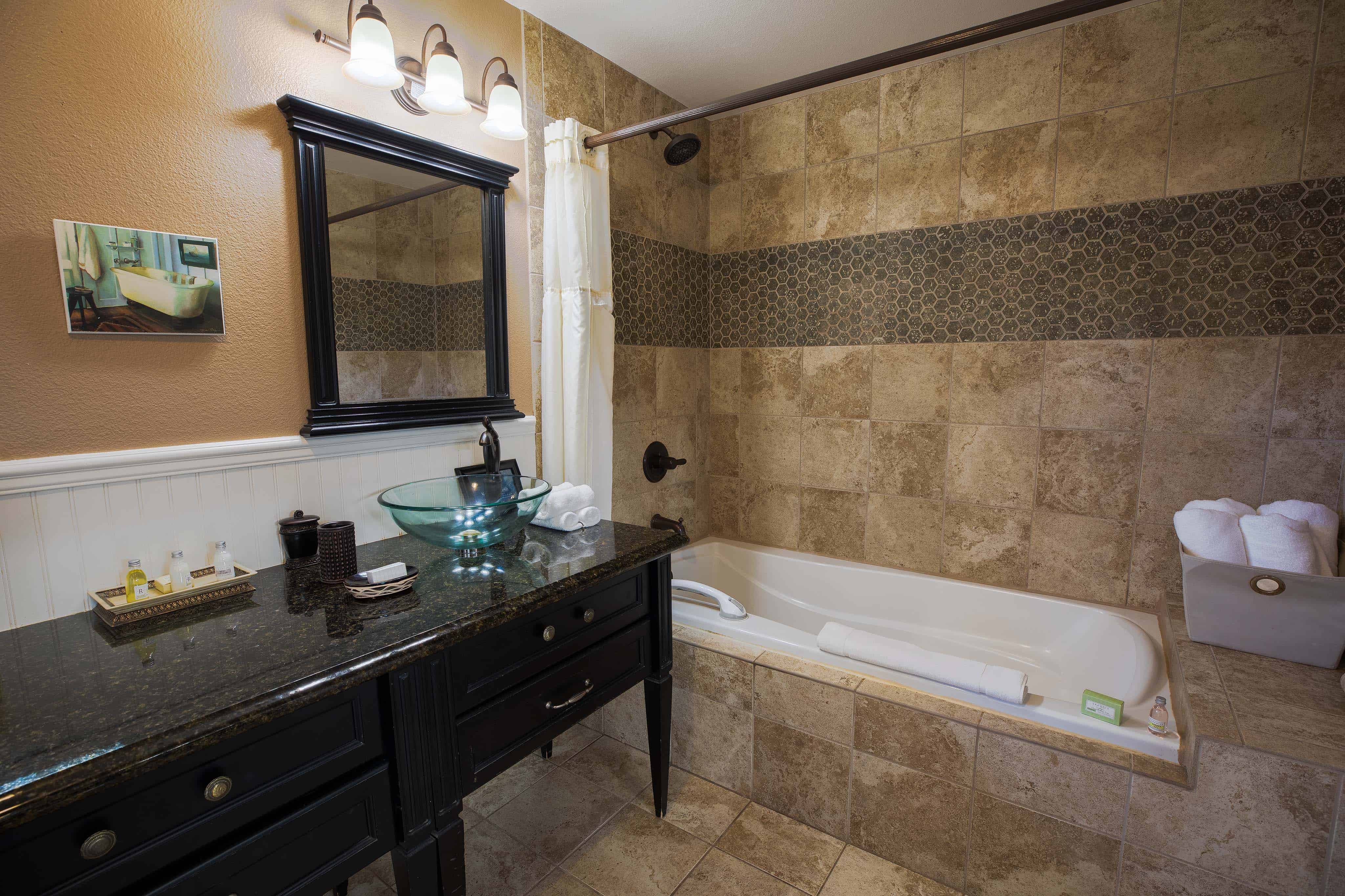 Flat Rock Bathroom With Soaking Tub