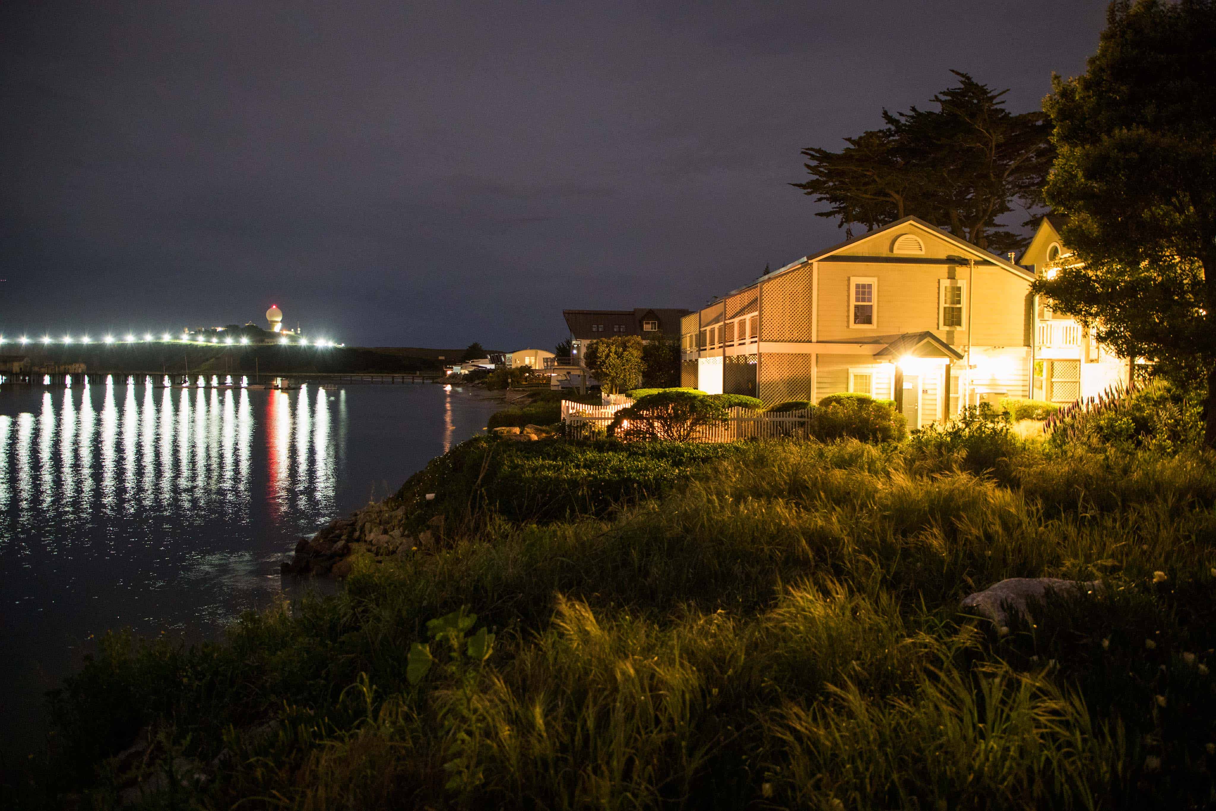 Inn at Mavericks Side View At Night