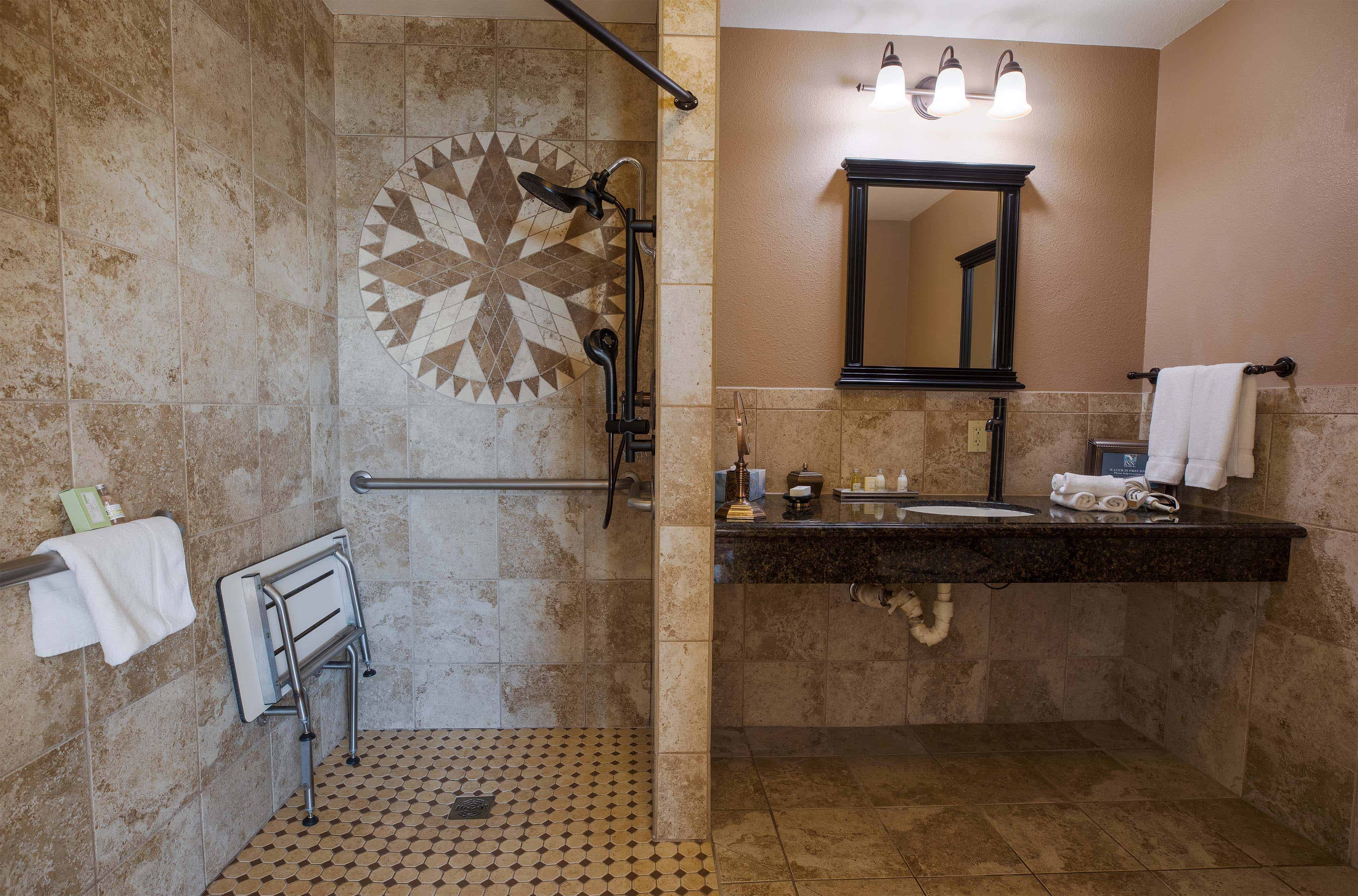 The Jetty Suite ADA Bahtroom With Shower At Inn at Mavericks